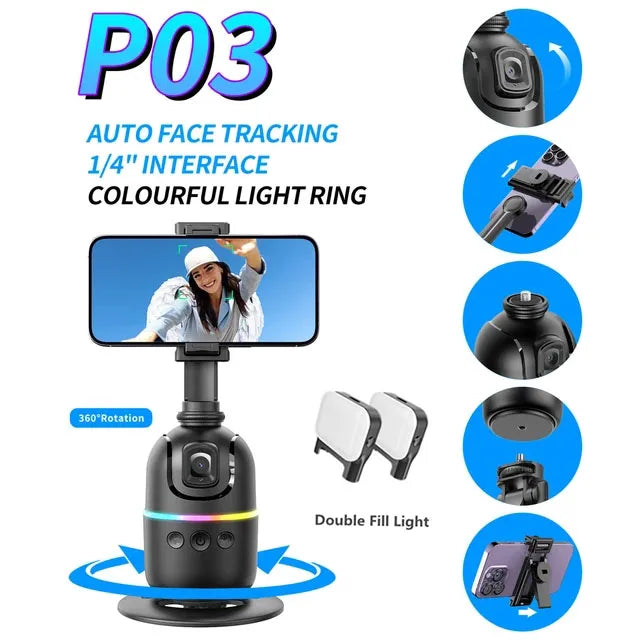 FANGTUOSI 2026 New Gimbal Stabilizer With light AI Follow Shooting Bracket For Tiktok Live Video Photography for ios Smartphone
