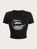 2026 Summer Casual Minimalist LA Hand Sign Hip Hop Print Short Sleeve Women's T-shirt Crop Top Tee Y2k Ladies Clothes Female Tee