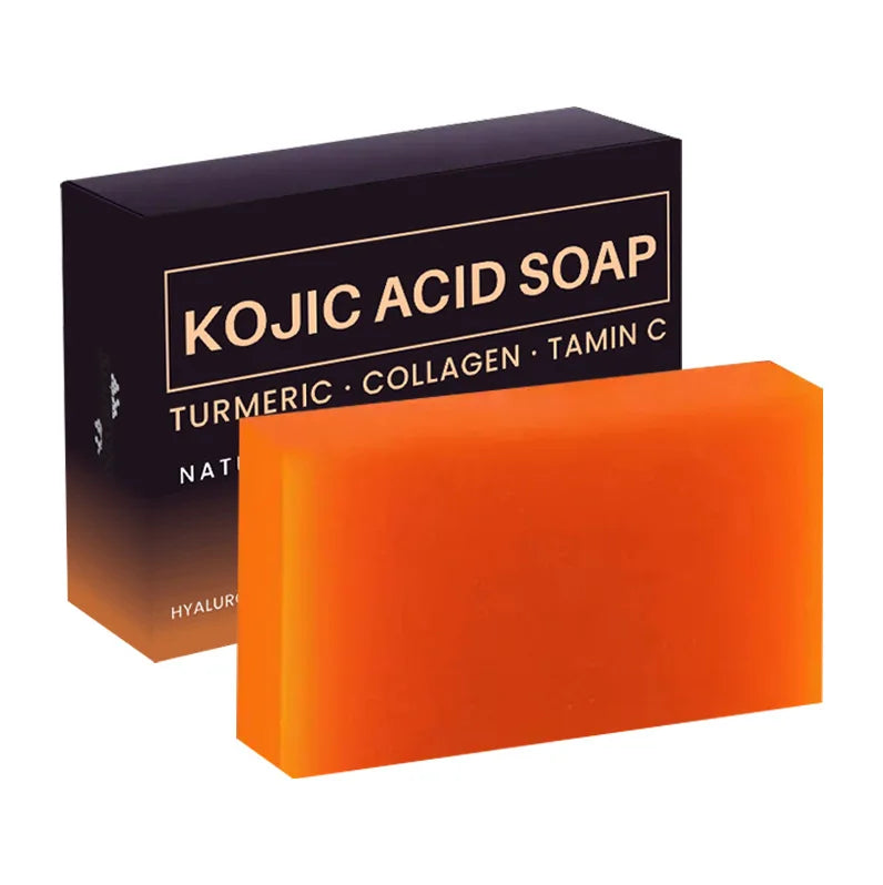 100g Turmeric Kojic Acid Bath Soap Glutathione Collagen Hyaluronic Acid Handmade Cleansing Soap for Hand Face and Body