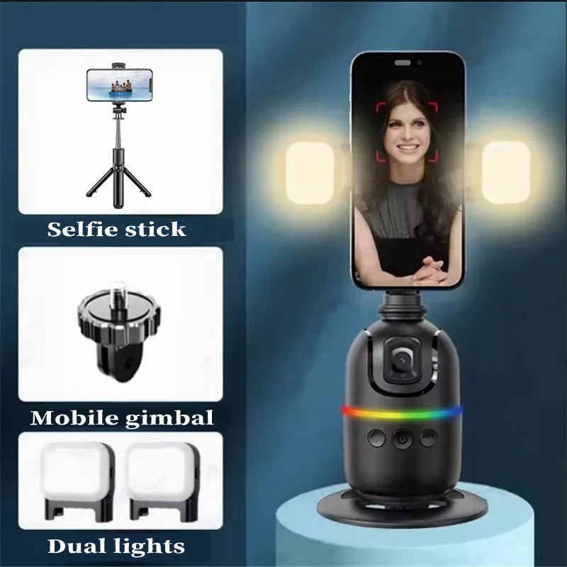 FANGTUOSI 2026 New Gimbal Stabilizer With light AI Follow Shooting Bracket For Tiktok Live Video Photography for ios Smartphone