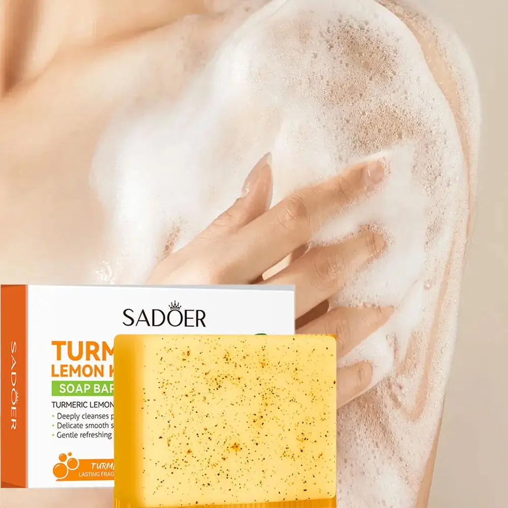 100g Kojic Acid Soap for Face, Turmeric Dark Spot Remover Soap Bar with Turmeric & Lemon & Hyaluronic Acid  Gentle Moisturising