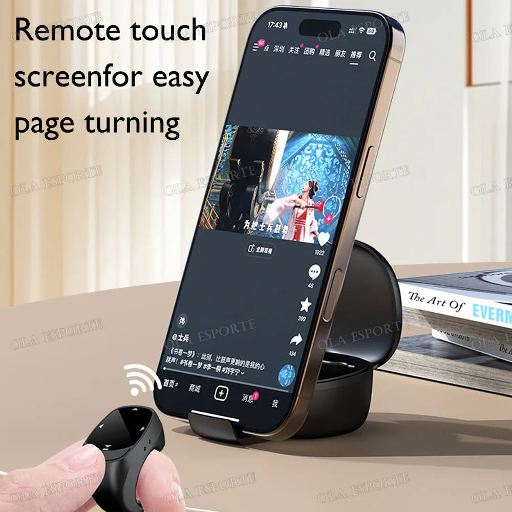 2026 Page Turner Clicker BT Camera Video Recording Remote Remote Scrolling Ring for IOS Android Tablet Touch Screen Page Turner