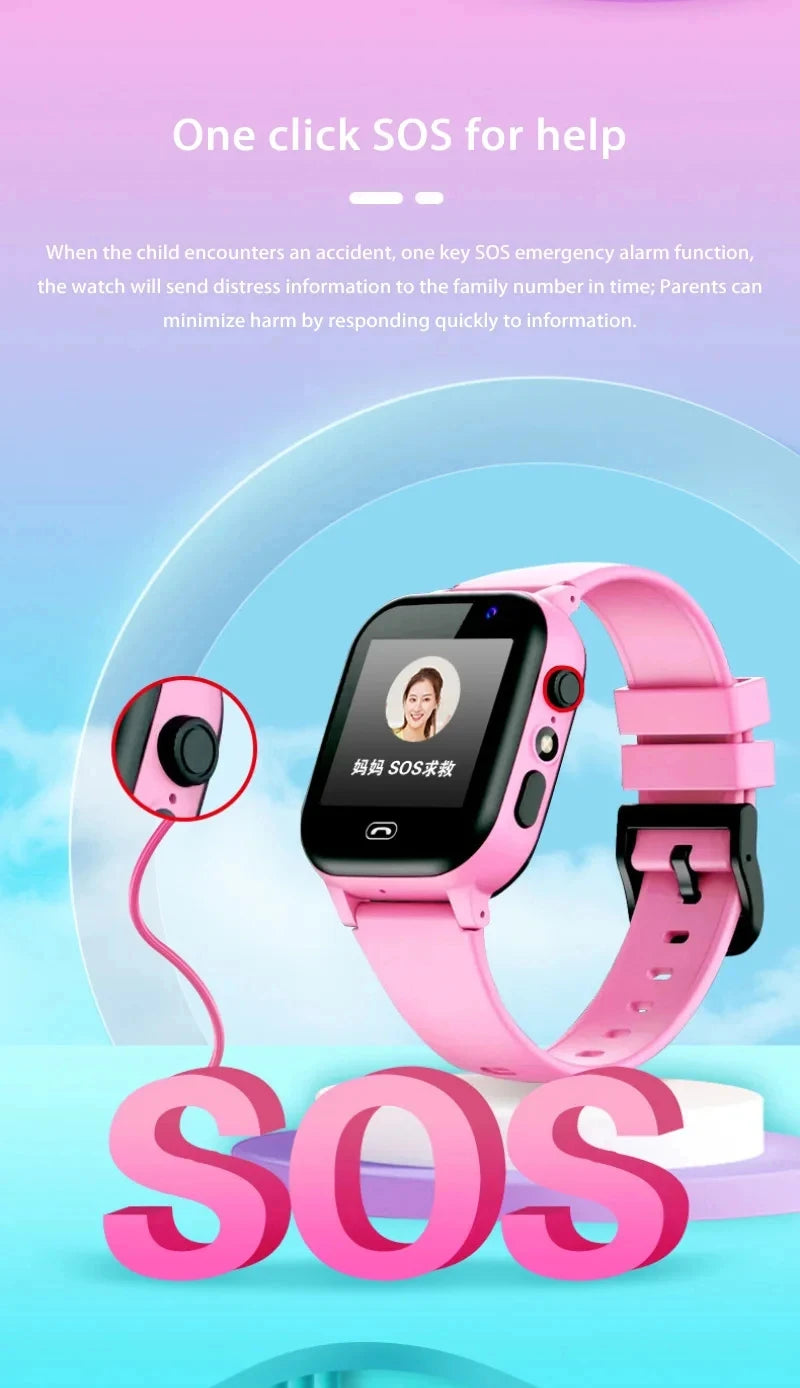 2026 Lenovo Kids GPS Smart Watch SOS Location Tracker SimCard Call Child SmartWatch Camera Waterproof Watch Gift For Ios Android