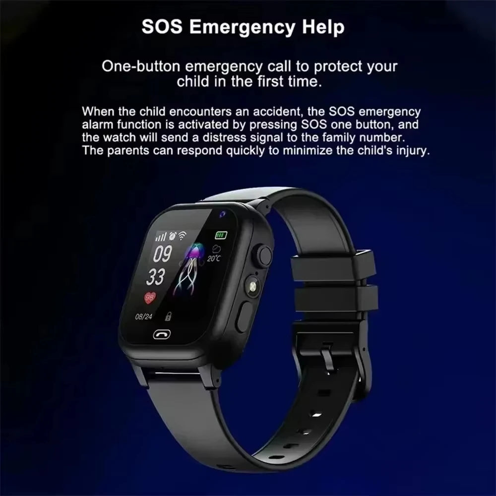 2026 Lenovo Kids GPS Smart Watch SOS Location Tracker SimCard Call Child SmartWatch Camera Waterproof Watch Gift For Ios Android