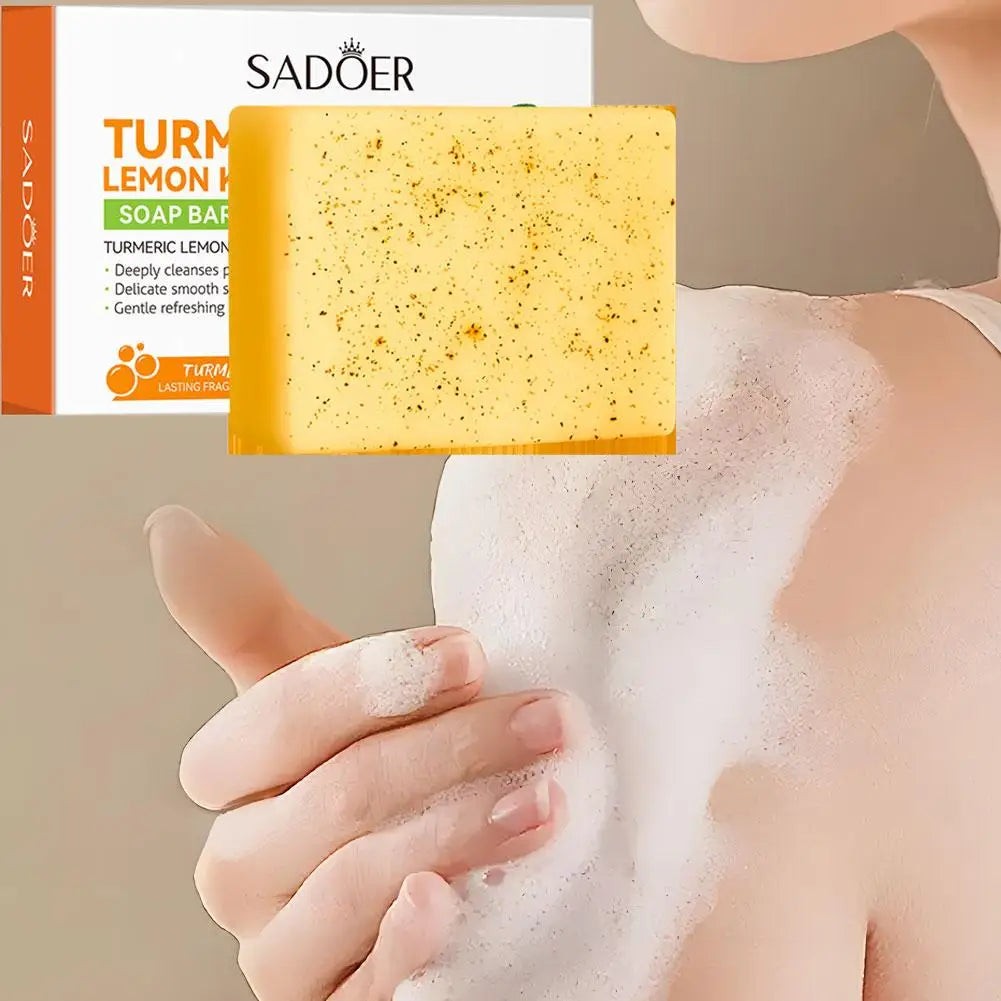 100g Kojic Acid Soap for Face, Turmeric Dark Spot Remover Soap Bar with Turmeric & Lemon & Hyaluronic Acid  Gentle Moisturising