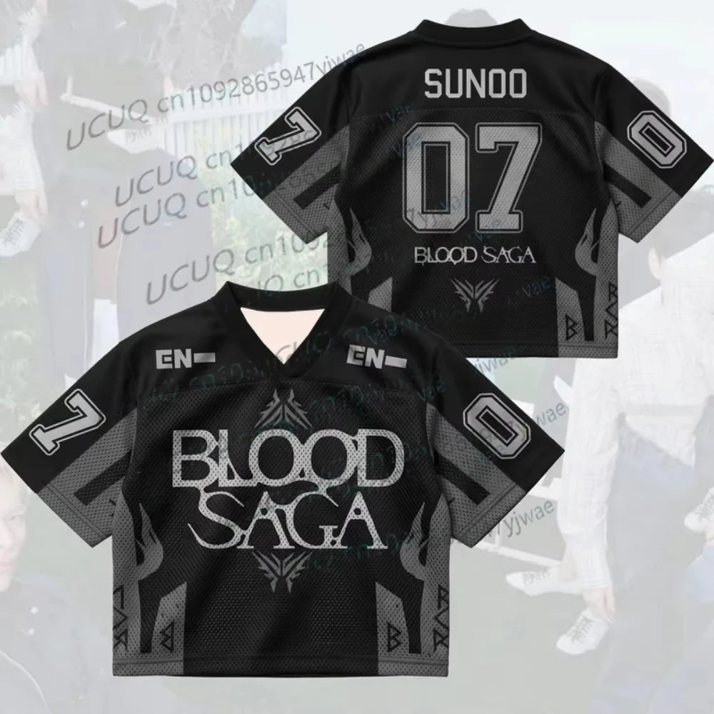 2026 World Tour Summer Men's Women's Fans Gift Midnight Blood Saga Enhypen Jersey Gifts Fans Short Sleeve Casual T-shirt Tops