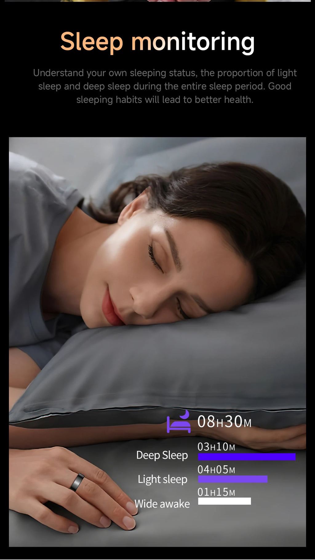 Call reminder information heart rate blood oxygen sleep exercise HR monitoring TikTok TK family care friend smart ring New 2026