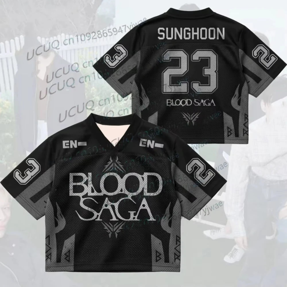 2026 World Tour Summer Men's Women's Fans Gift Midnight Blood Saga Enhypen Jersey Gifts Fans Short Sleeve Casual T-shirt Tops