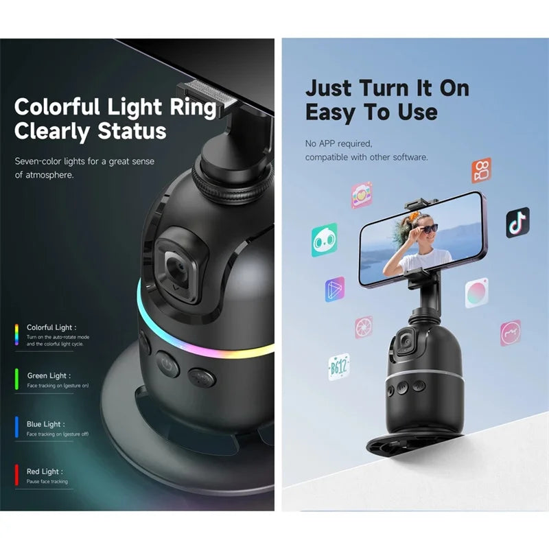 FANGTUOSI 2026 New Gimbal Stabilizer With light AI Follow Shooting Bracket For Tiktok Live Video Photography for ios Smartphone