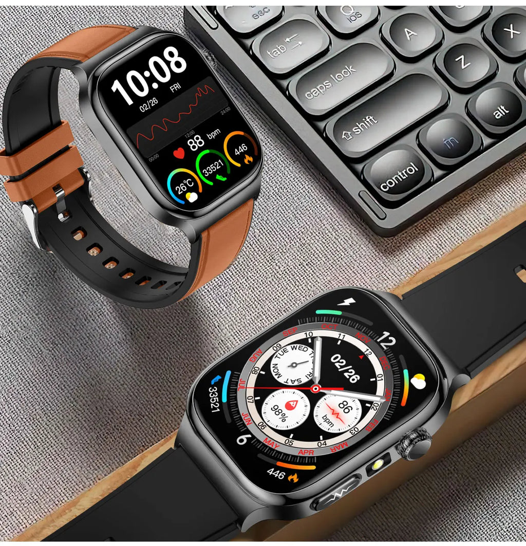 2026 New Accurate Diagnosis Smart Watch Body Fat ECG Blood oxygen BP Health Sport HD AMOLED Screen Call Smart Watches man woman