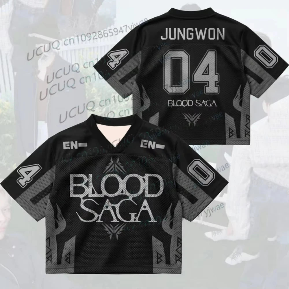 2026 World Tour Summer Men's Women's Fans Gift Midnight Blood Saga Enhypen Jersey Gifts Fans Short Sleeve Casual T-shirt Tops