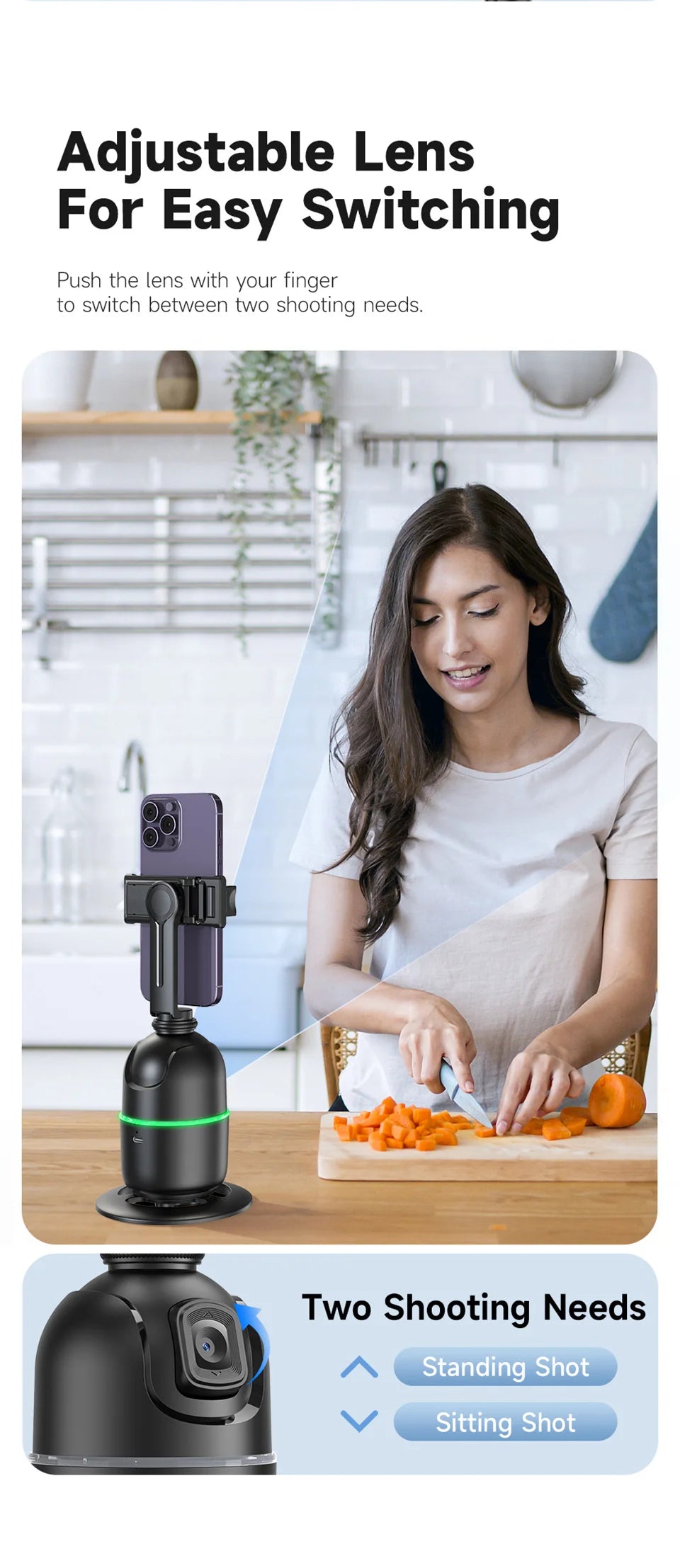 FANGTUOSI 2026 New Gimbal Stabilizer With light AI Follow Shooting Bracket For Tiktok Live Video Photography for ios Smartphone