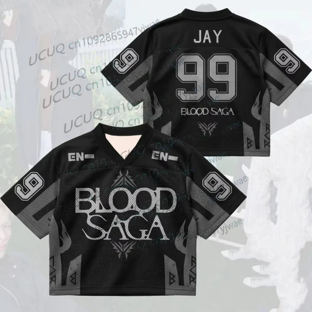2026 World Tour Summer Men's Women's Fans Gift Midnight Blood Saga Enhypen Jersey Gifts Fans Short Sleeve Casual T-shirt Tops