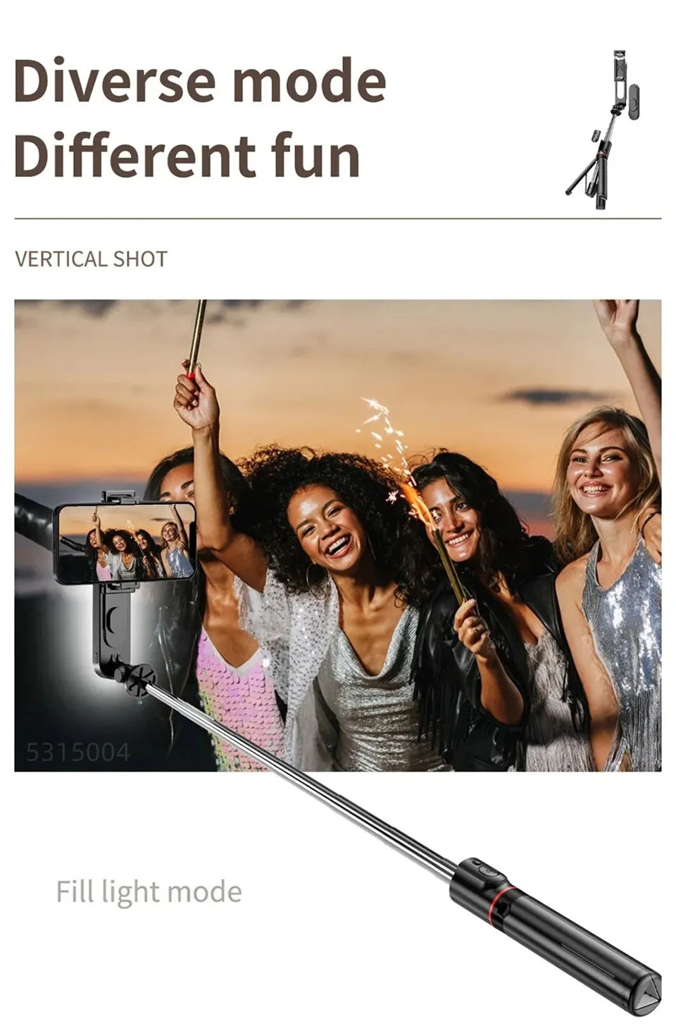 FANGTUOSI 2026 New L15 Wireless Selfie Stick Tripod Stand Foldable Monopod With Led Light For Smartphones Tiktok Shooting Live