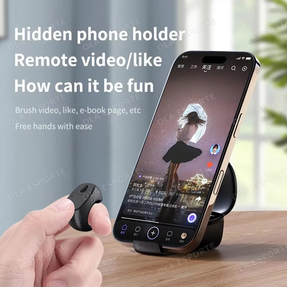 2026 New Touch & Roller Fingertip Ring Remote Control Wireless Bluetooth Mobile Selfie Mice Video Automatic Page Turner Browsing
