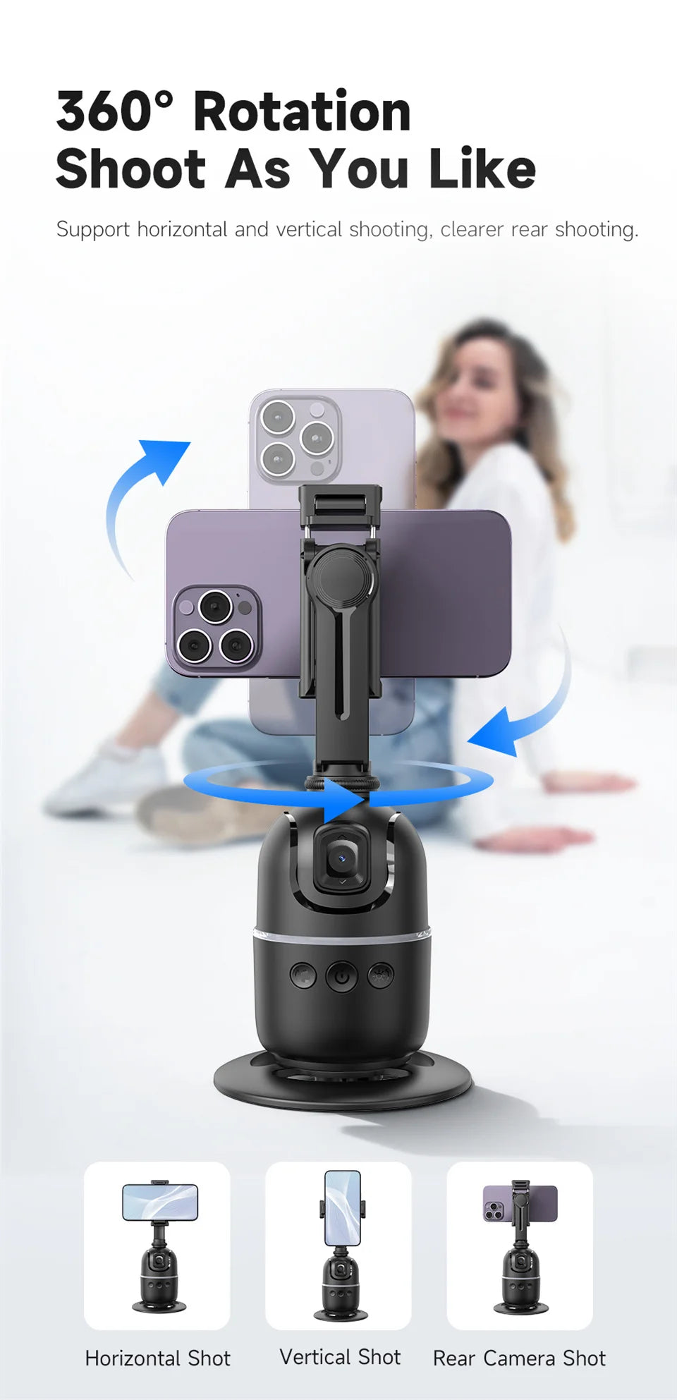 FANGTUOSI 2026 New Gimbal Stabilizer With light AI Follow Shooting Bracket For Tiktok Live Video Photography for ios Smartphone