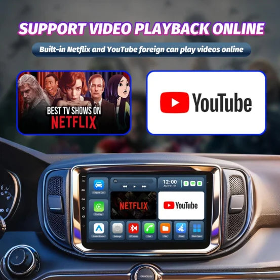 2026 Wireless Android Auto Apple CarPlay Dual-WiFi Plug And Play Adapter Smart AI Box with Youtube Netflix IPTV TikTok