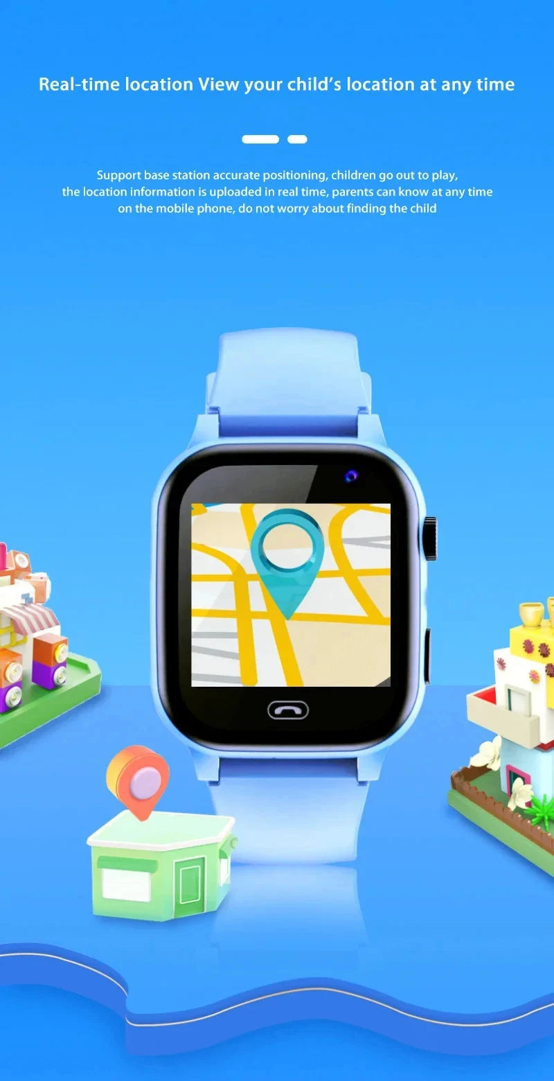2026 Lenovo Kids GPS Smart Watch SOS Location Tracker SimCard Call Child SmartWatch Camera Waterproof Watch Gift For Ios Android
