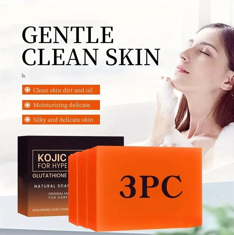 100g Turmeric Kojic Acid Bath Soap Glutathione Collagen Hyaluronic Acid Handmade Cleansing Soap for Hand Face and Body