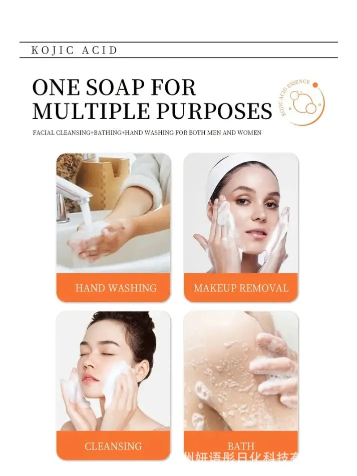 100g Turmeric Kojic Acid Bath Soap Glutathione Collagen Hyaluronic Acid Handmade Cleansing Soap for Hand Face and Body