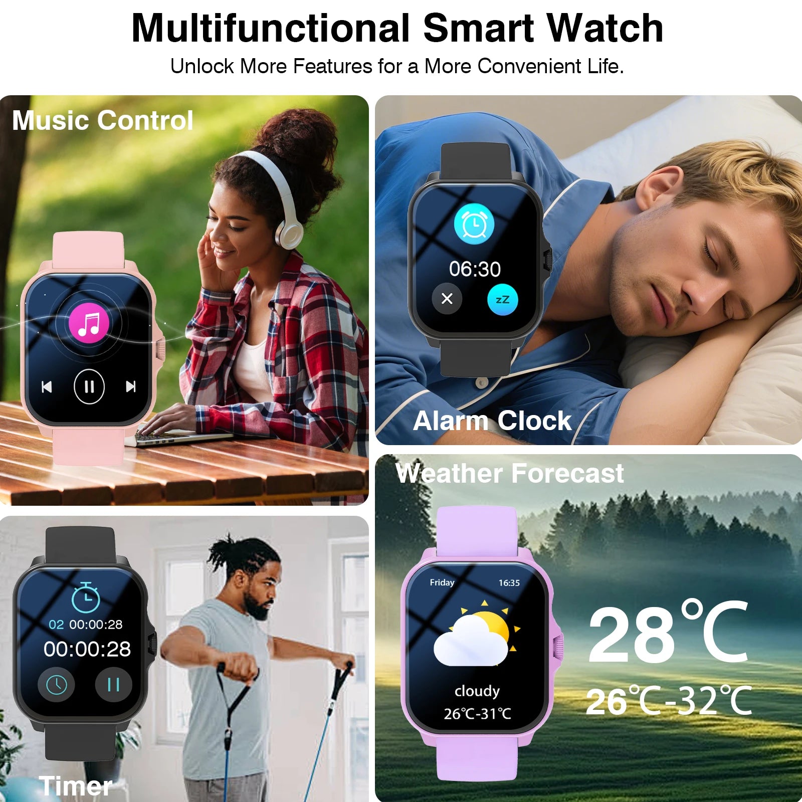 2026 New Smartwatch,Wireless Calling,Multiple Sports Modes,Sedentary Reminder, Calculator,Full Touch HD Screen,Custom Dial Wallpaper,For Android & Ios, Ideal As A Gift