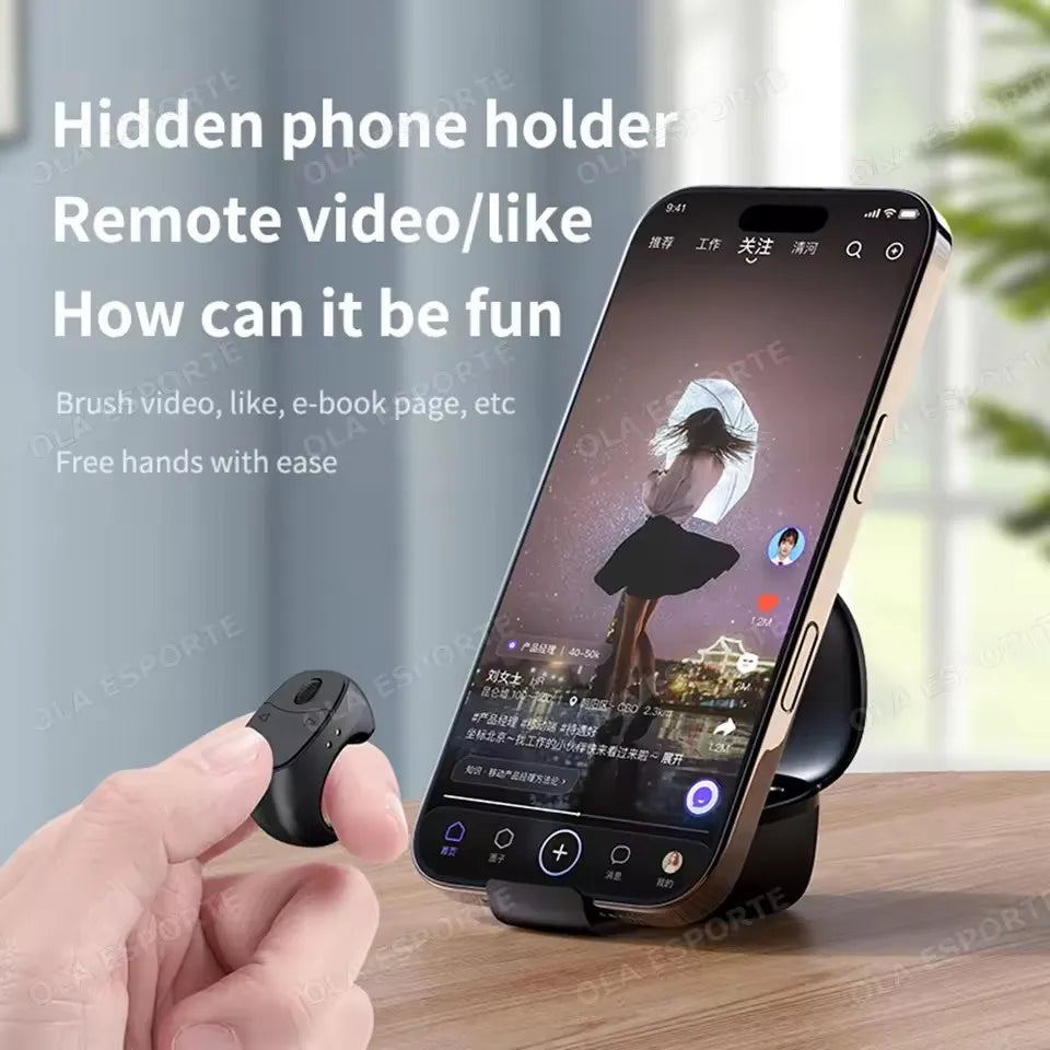 2026 New Touch & Roller Fingertip Ring Remote Control Wireless Bluetooth Mobile Selfie Mice Video Automatic Page Turner Browsing