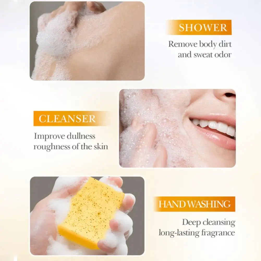 100g Kojic Acid Soap for Face, Turmeric Dark Spot Remover Soap Bar with Turmeric & Lemon & Hyaluronic Acid  Gentle Moisturising