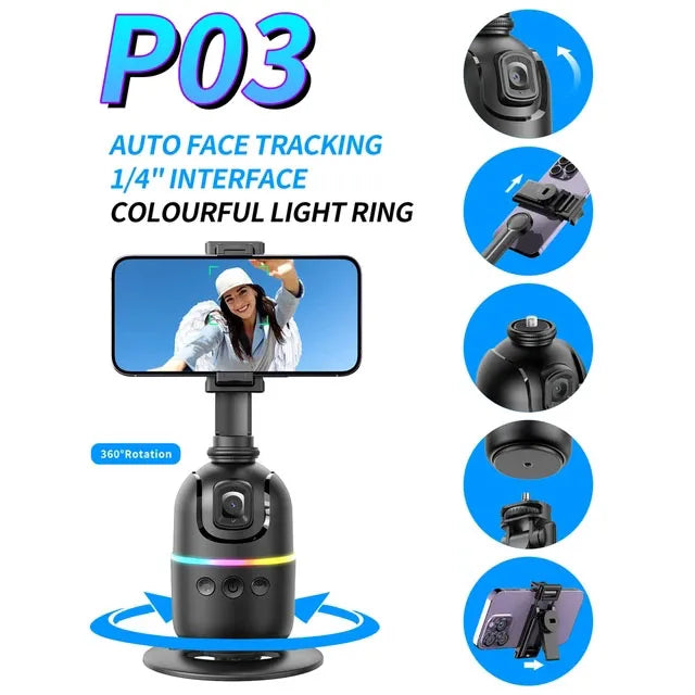 FANGTUOSI 2026 New Gimbal Stabilizer With light AI Follow Shooting Bracket For Tiktok Live Video Photography for ios Smartphone