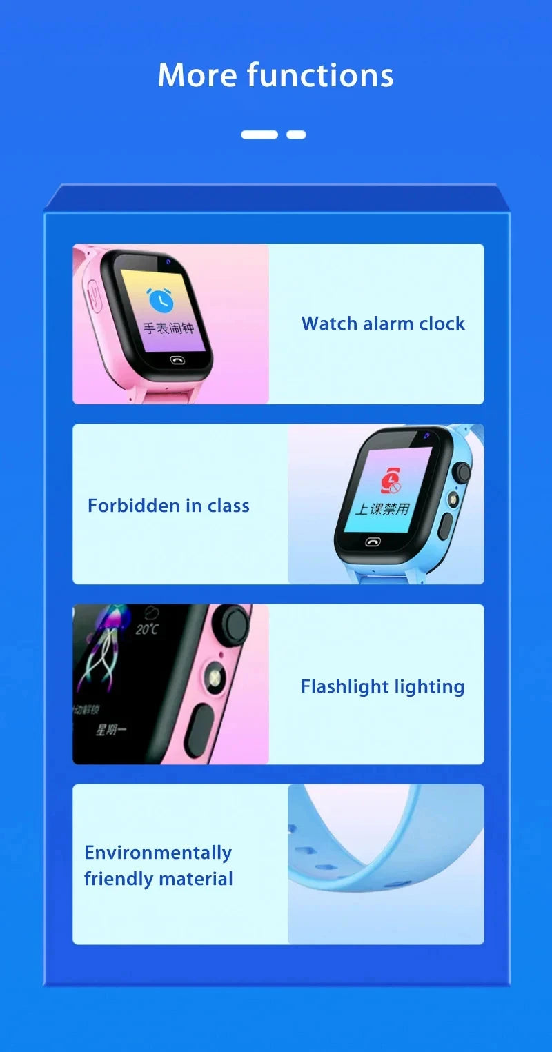 2026 Lenovo Kids GPS Smart Watch SOS Location Tracker SimCard Call Child SmartWatch Camera Waterproof Watch Gift For Ios Android