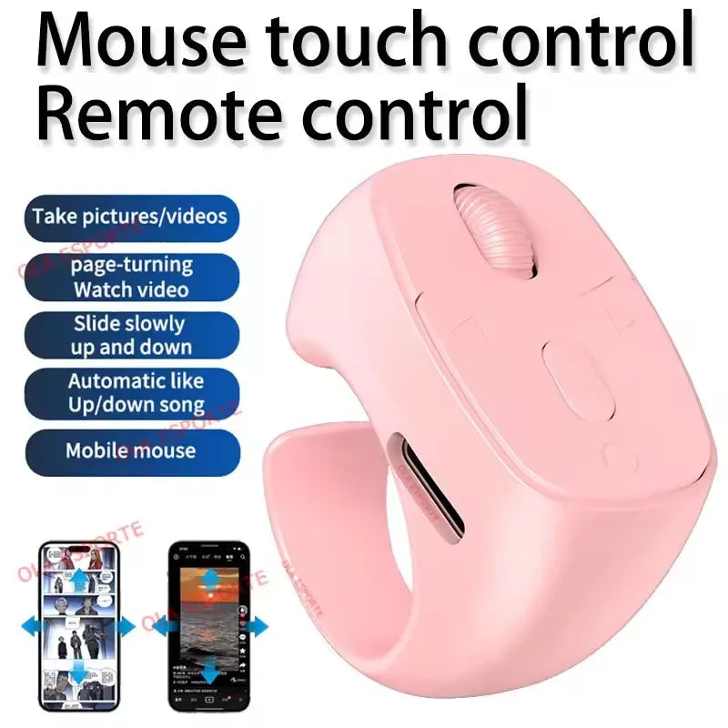 2026 New Touch & Roller Fingertip Ring Remote Control Wireless Bluetooth Mobile Selfie Mice Video Automatic Page Turner Browsing