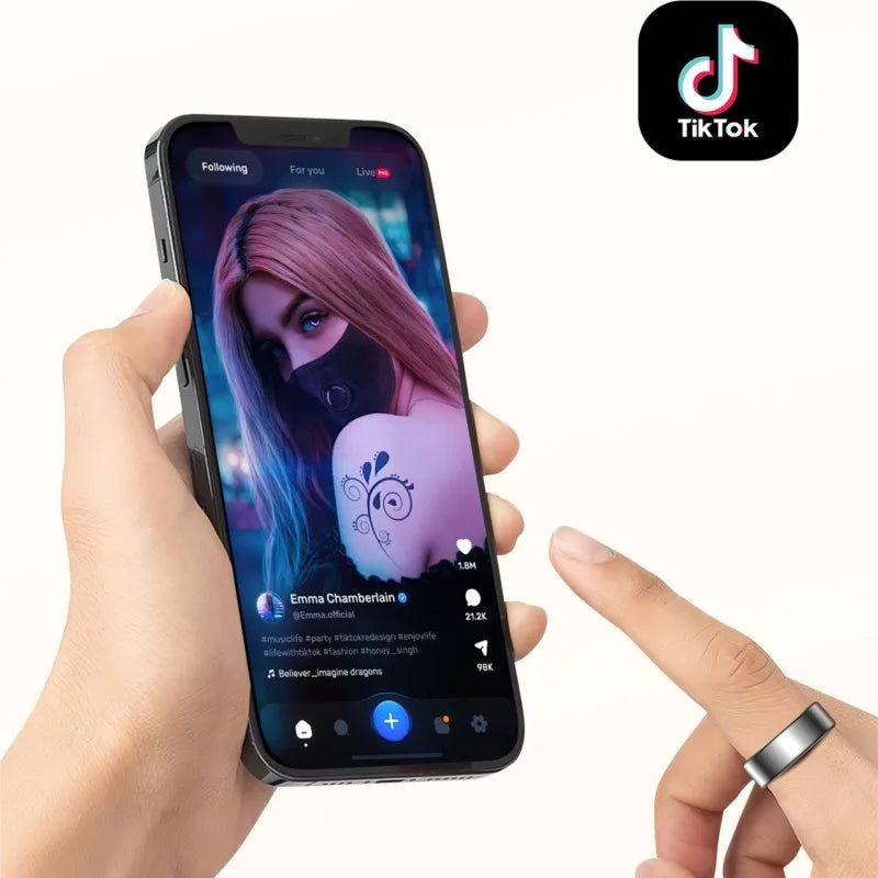 Call reminder information heart rate blood oxygen sleep exercise HR monitoring TikTok TK family care friend smart ring New 2026