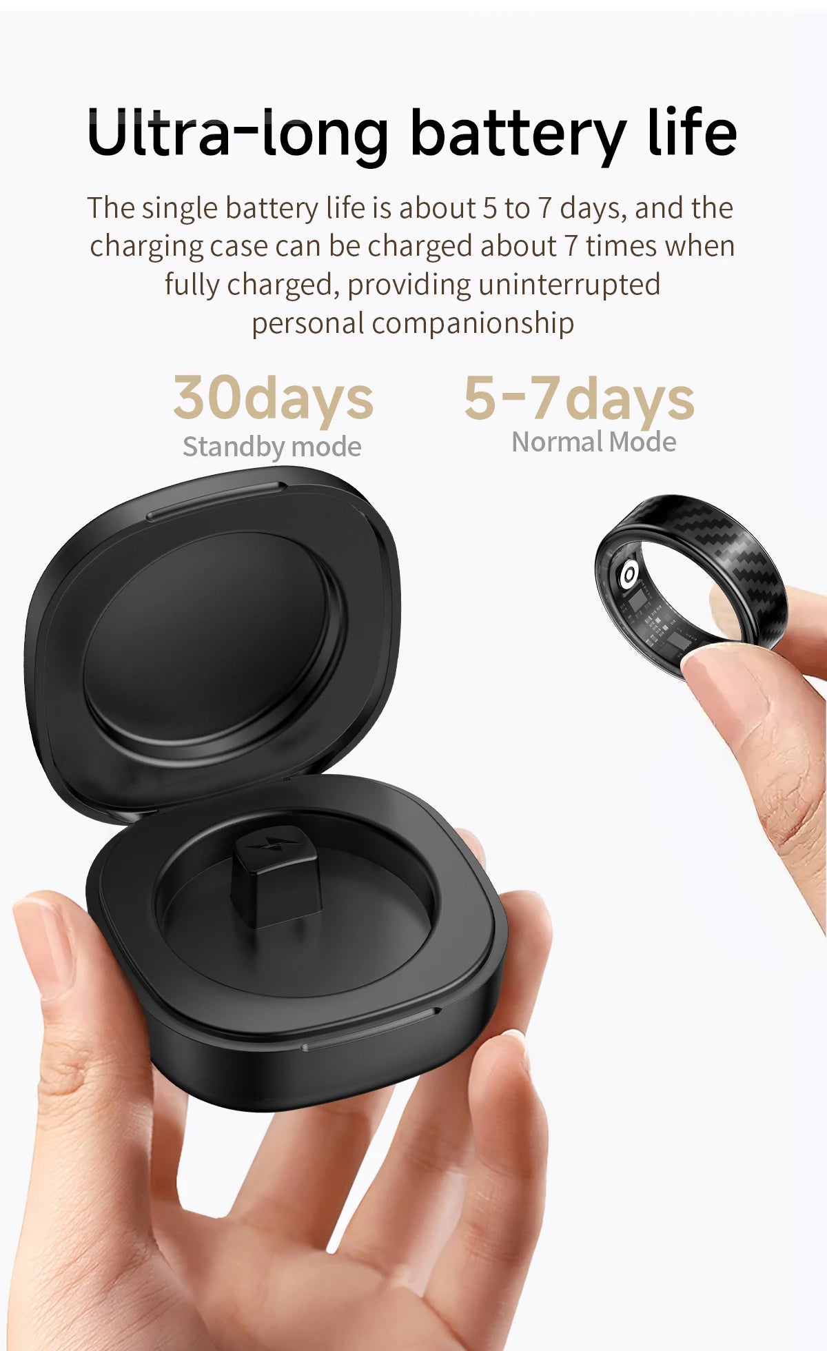 Call reminder information heart rate blood oxygen sleep exercise HR monitoring TikTok TK family care friend smart ring New 2026