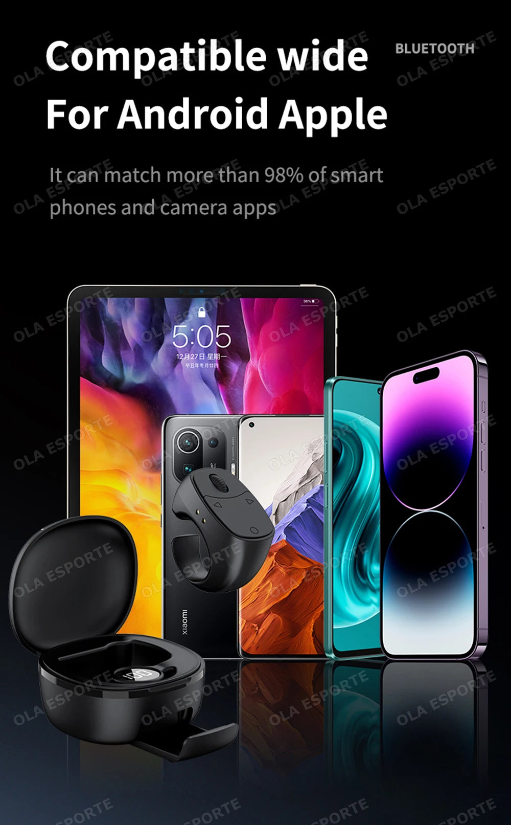 2026 New Touch & Roller Fingertip Ring Remote Control Wireless Bluetooth Mobile Selfie Mice Video Automatic Page Turner Browsing